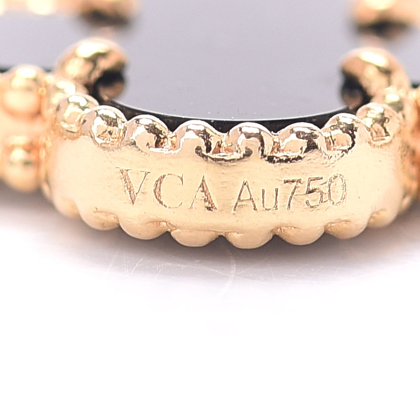 18K Yellow Gold Black Onyx 5 Motifs Vintage Alhambra Bracelet