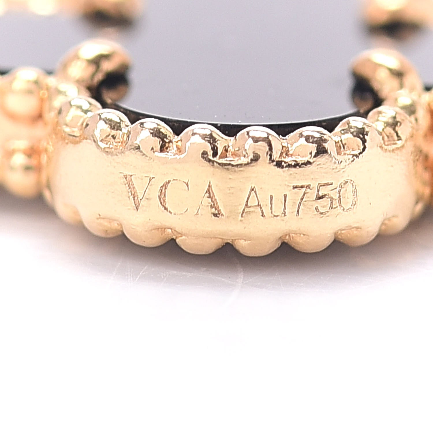 Van Cleef & Arpels 18K Yellow Gold Black Onyx 5 Motifs Vintage Alhambra Bracelet 4 of 5