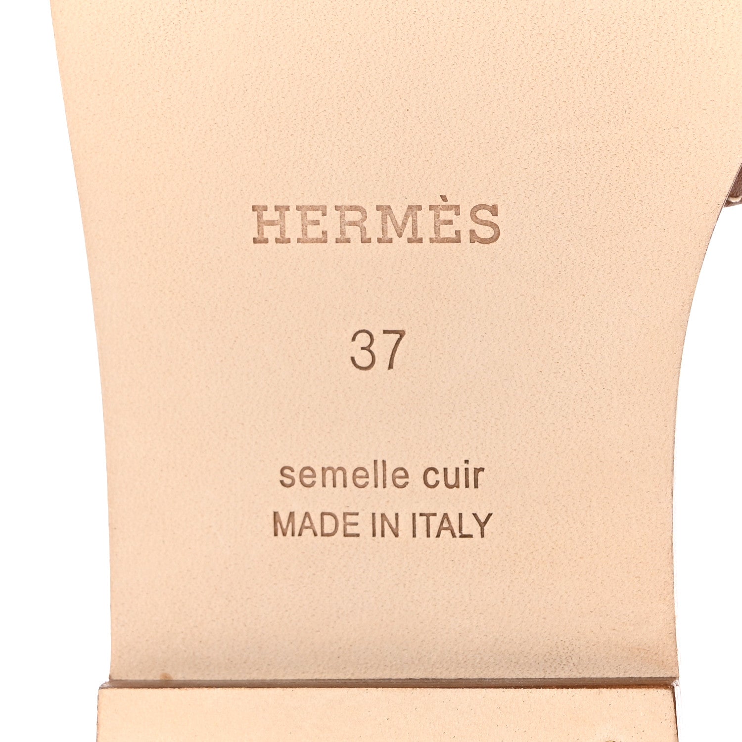 Hermes Box Calfskin Oran Sandals 37 Gold 6 of 9