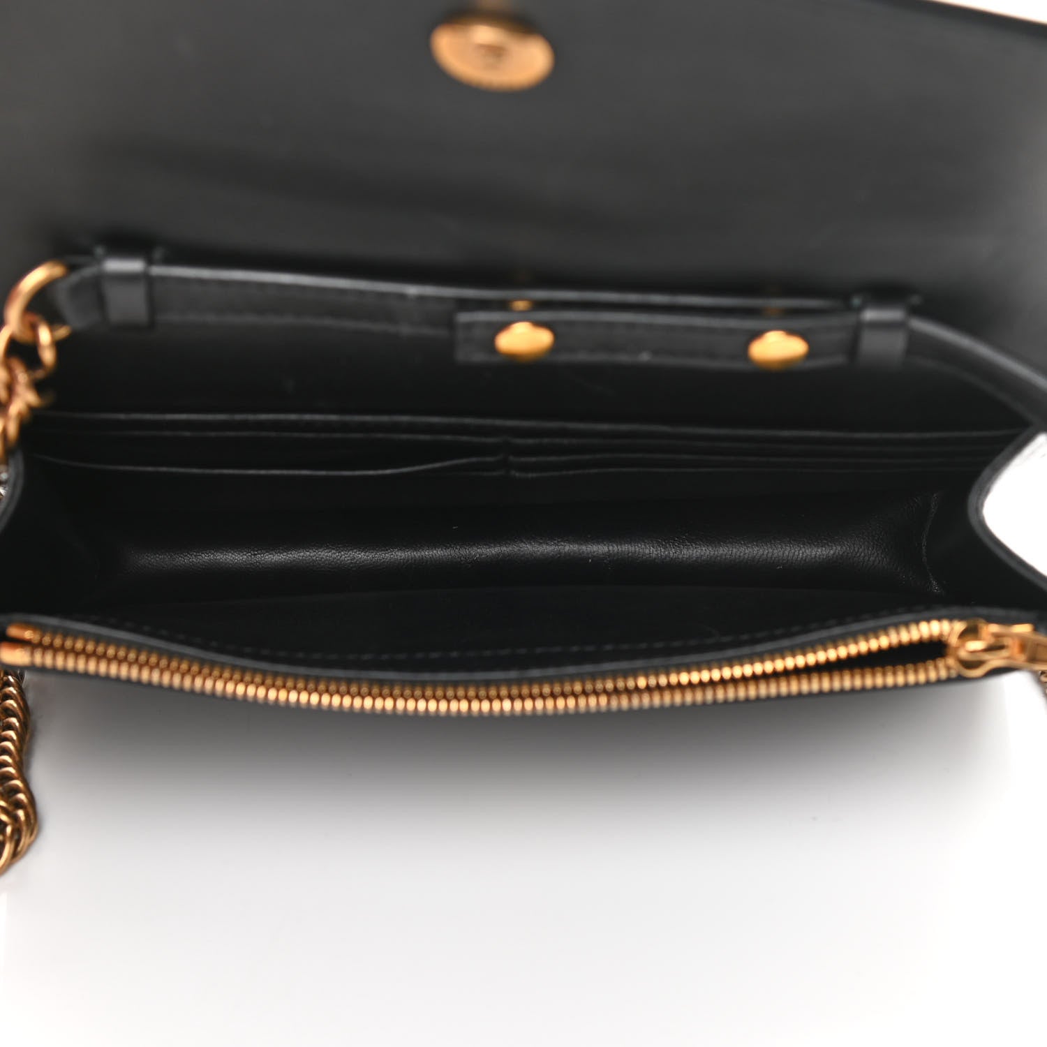 Balenciaga Shiny Goatskin Logo Embossed BB Wallet On Chain Black 5 of 15