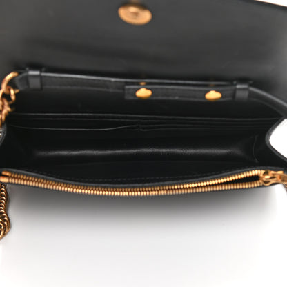 Balenciaga Shiny Goatskin Logo Embossed BB Wallet On Chain Black 5 of 15