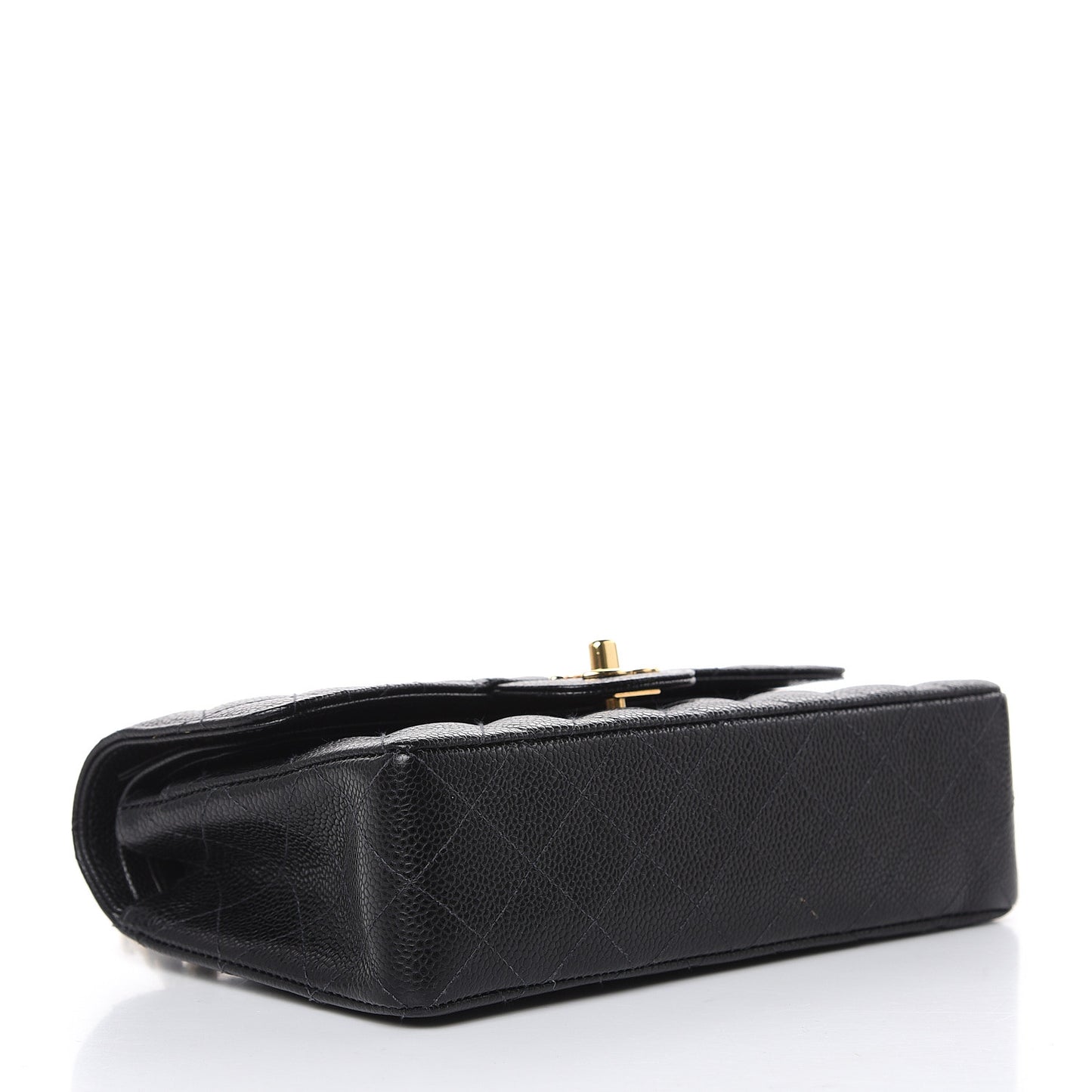Caviar Quilted Small Double Flap Black