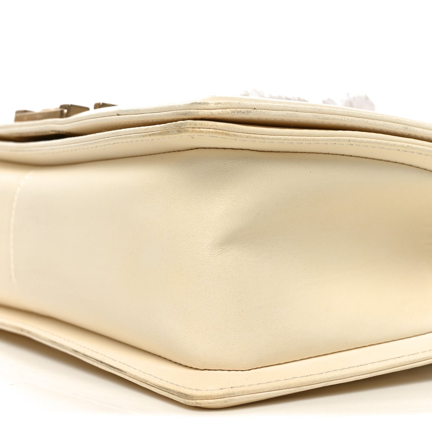 Lambskin Tulle Embroidered Medium Boy Flap White