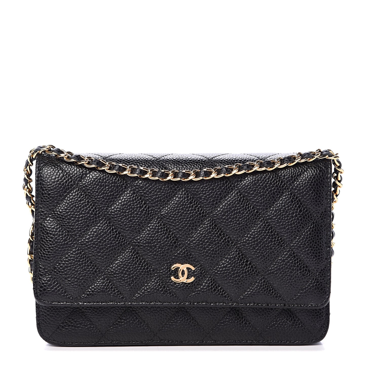 Caviar Quilted Wallet On Chain WOC Black