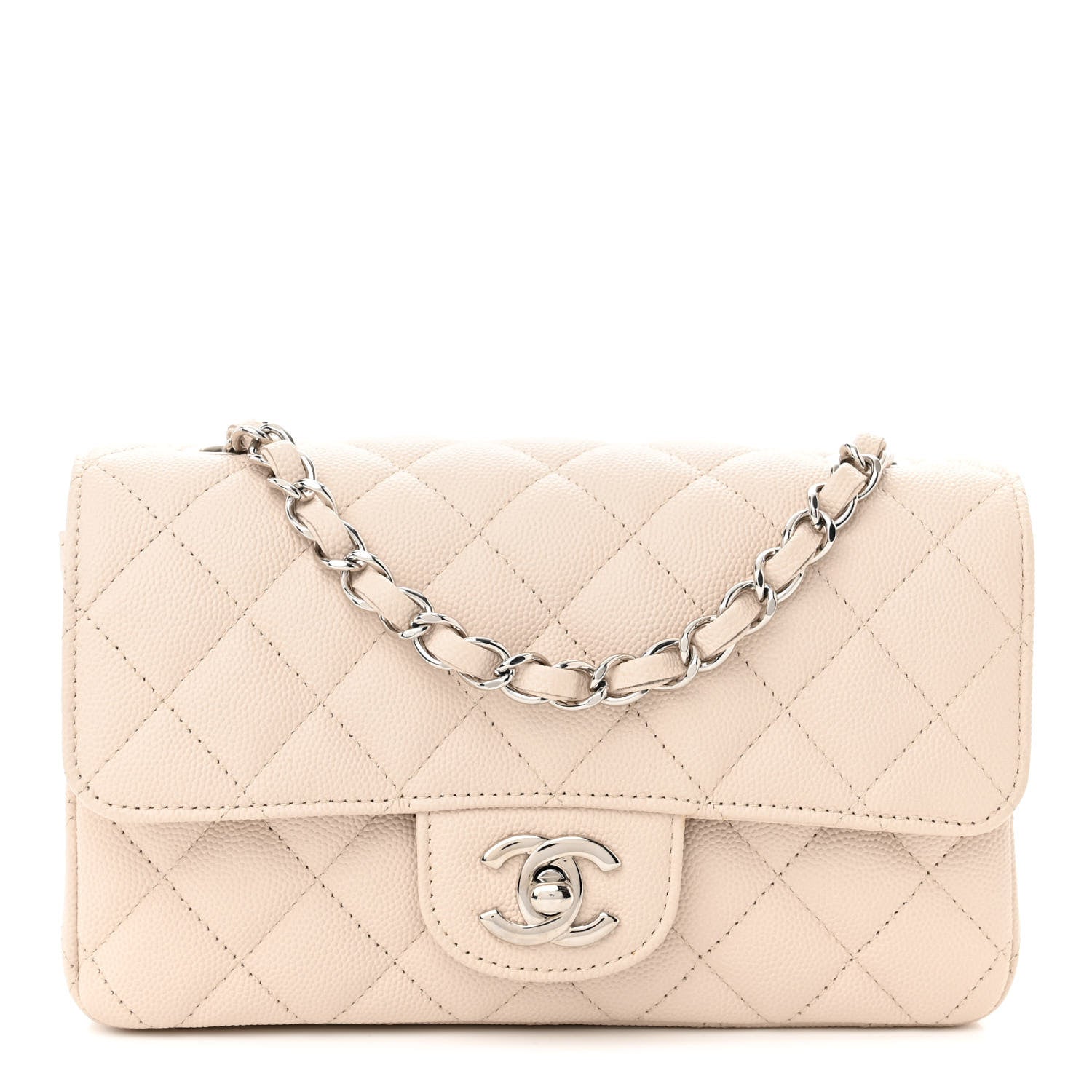 Chanel Caviar Quilted Mini Rectangular Flap Light Beige 1 of 10