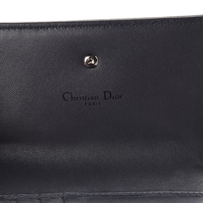 Christian Dior Metallic Patent Micro-Cannage Diorama Elancee Wallet Onyx Black 6 of 8