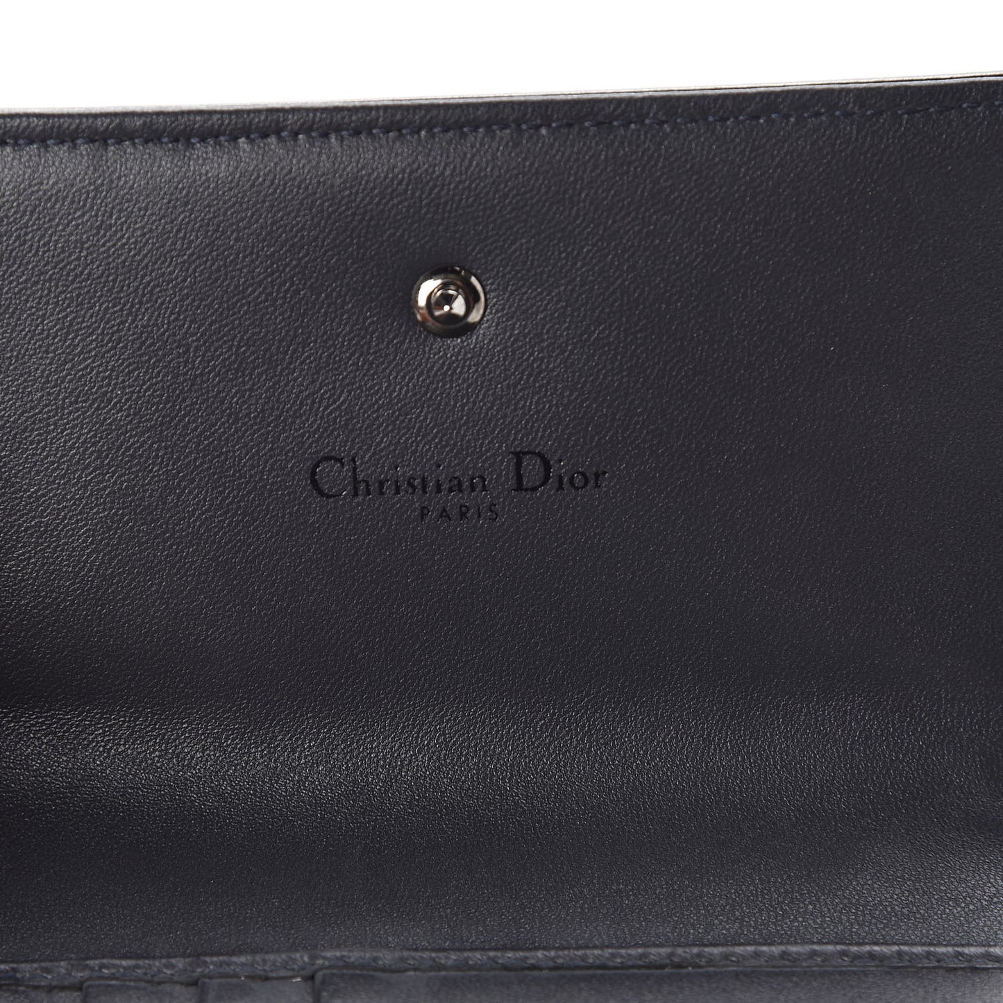 Metallic Patent Micro-Cannage Diorama Elancee Wallet Onyx Black