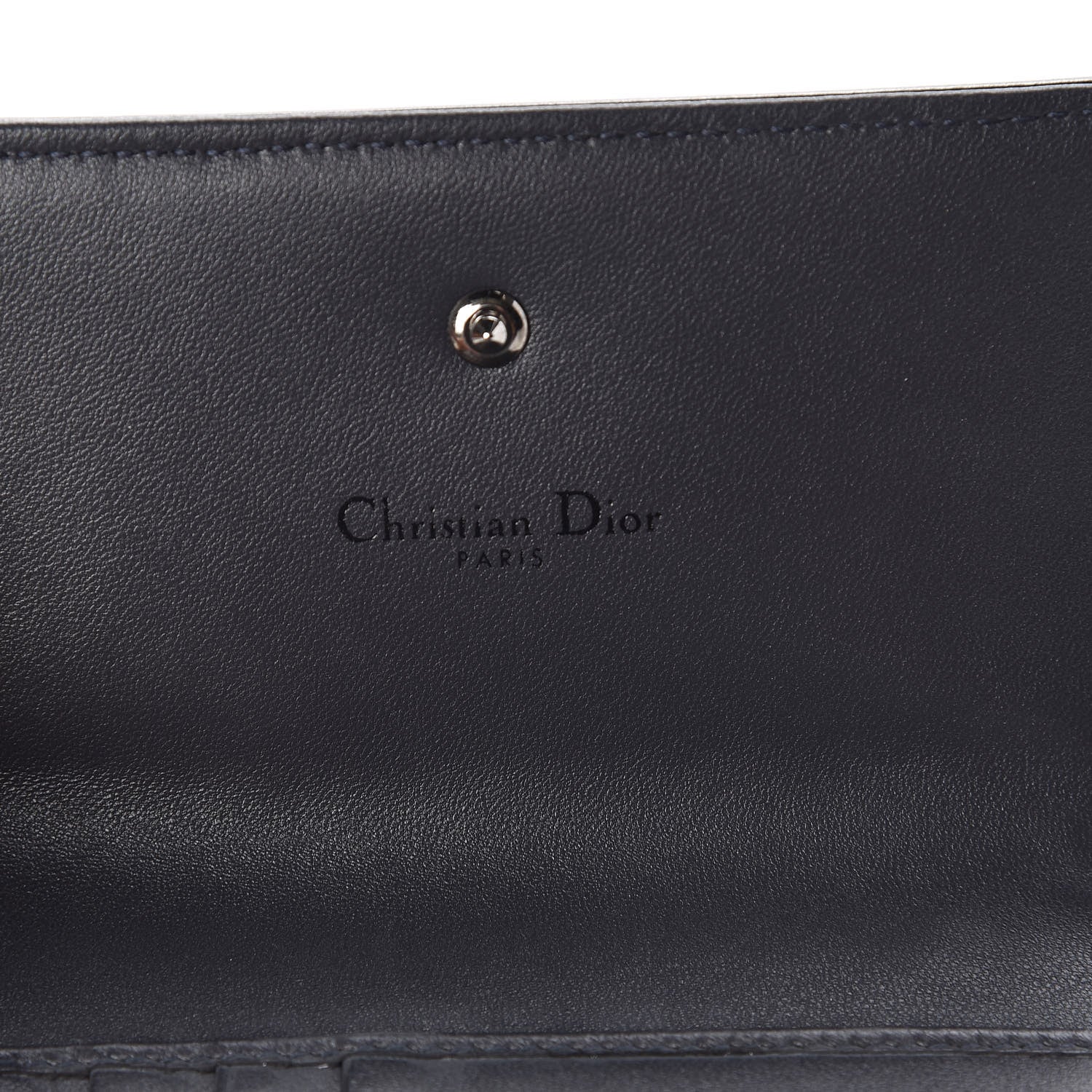 Christian Dior Metallic Patent Micro-Cannage Diorama Elancee Wallet Onyx Black 6 of 9
