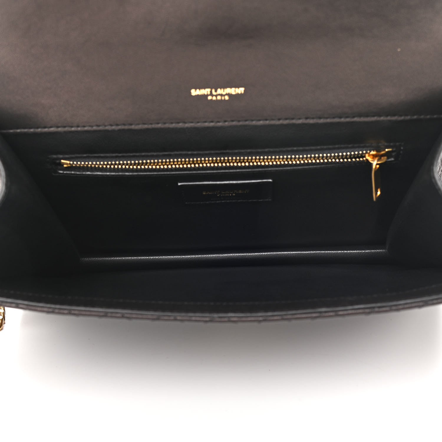 Saint Laurent Lambskin Quilted Monogram Gaby Chain Bag Black 5 of 12