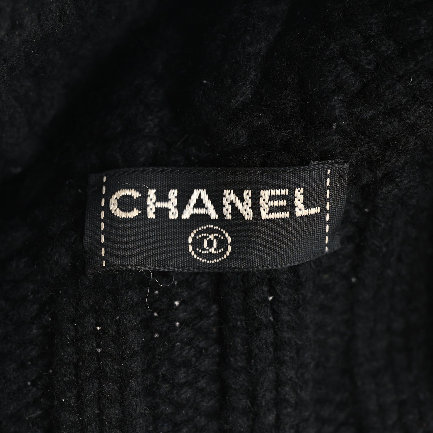 Chanel Cashmere Chain CC Beanie Hat Black 5 of 8