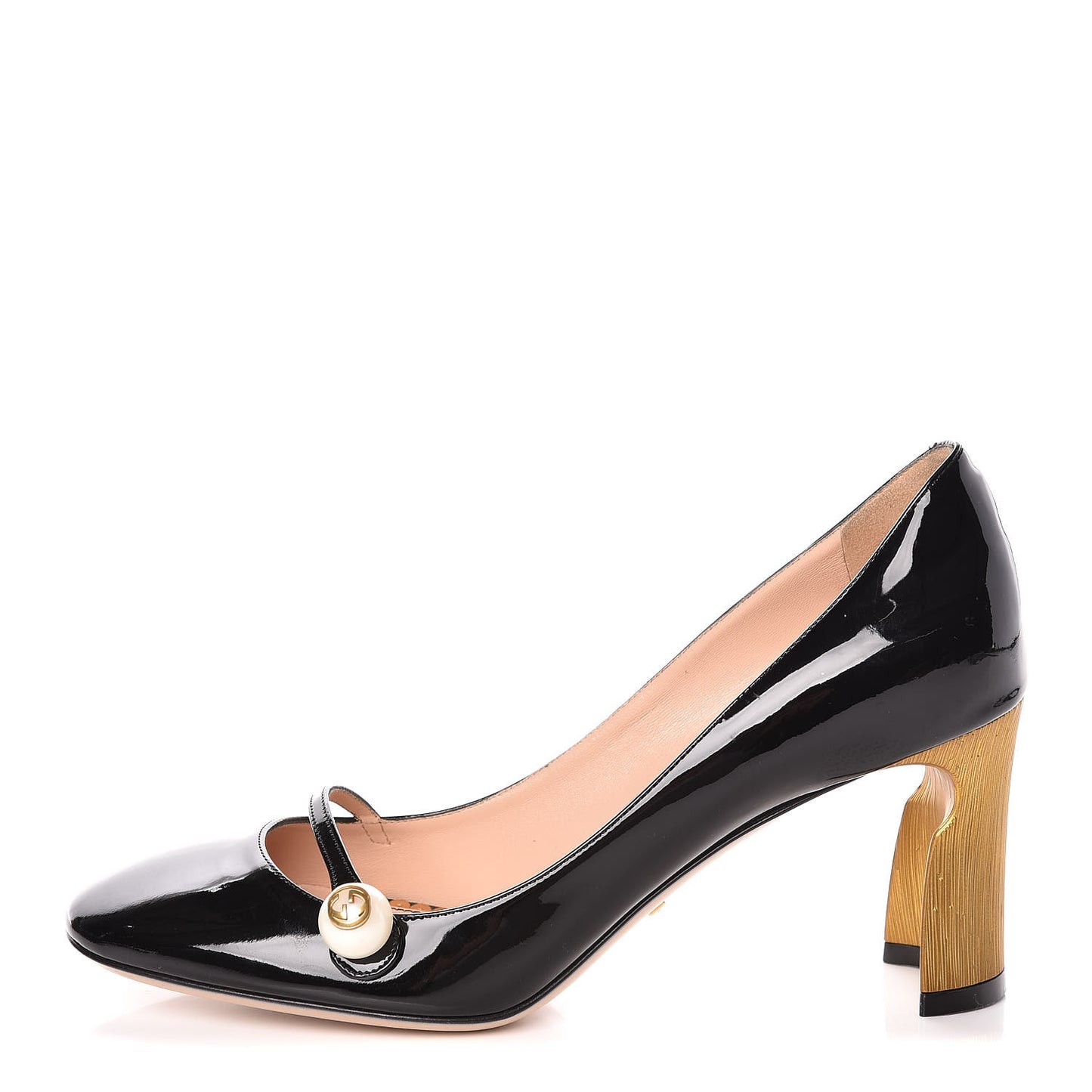 Vernice Pearl Arielle Mary Jane Pumps 39 Black