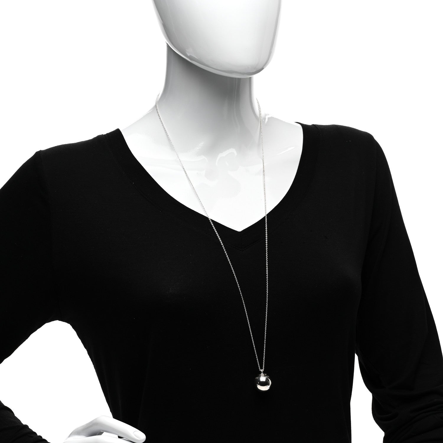 Tiffany Sterling Silver 19mm HardWear Ball Pendant Necklace 2 of 4