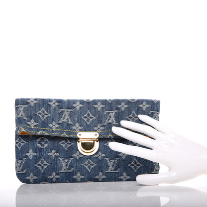 Louis Vuitton Monogram Denim Pochette Plat Clutch Blue 2 of 6