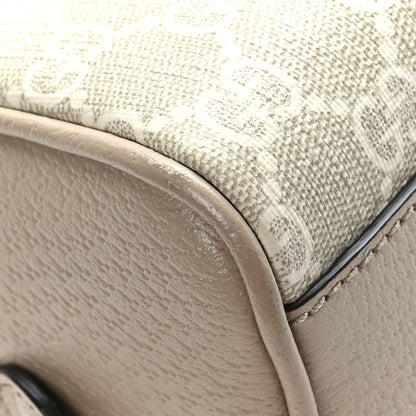 Gucci GG Supreme Monogram Textured Dollar Calfskin Web Mini Ophidia Top Handle Bowler Bag Beige Mystic White Oatmeal 7 of 10