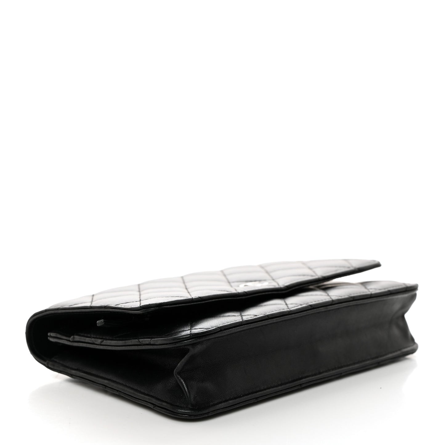 Lambskin Quilted Wallet On Chain WOC Black