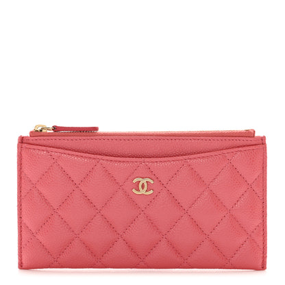 Chanel Iridescent Caviar Quilted Classic Zip Pouch Rose Pink 1 of 7