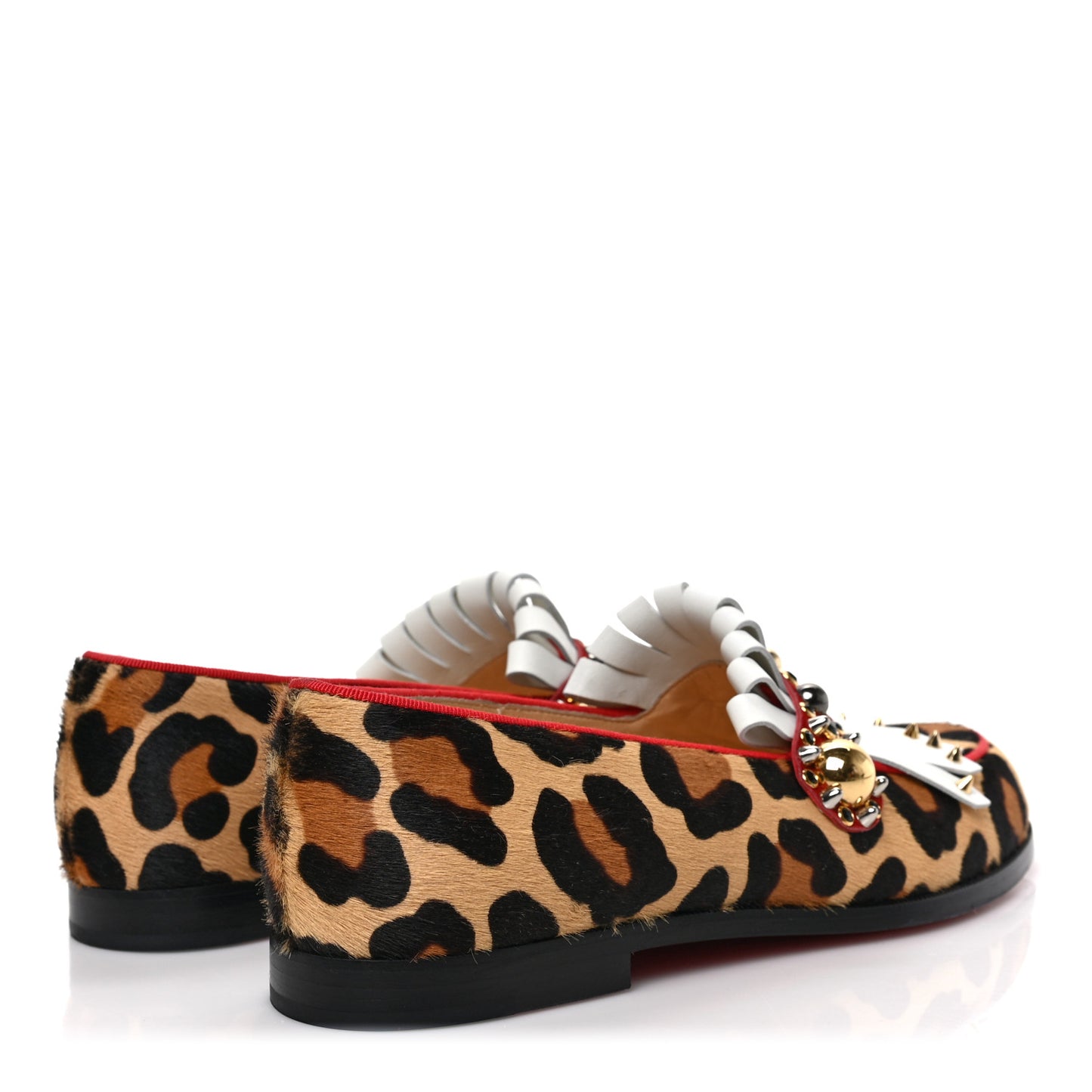 Pony Hair Leopard Print Octavian Bolla Flat Loafer 36.5 Brown White Multicolor