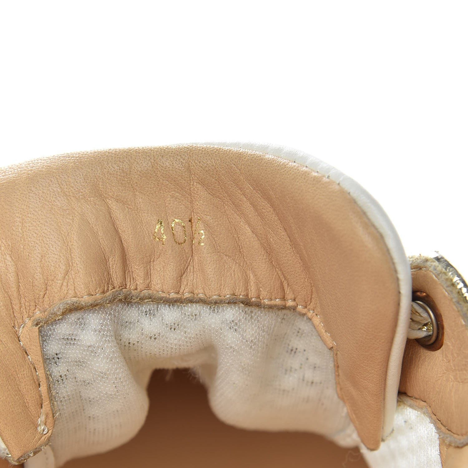 Christian Louboutin Nappa Spikes Womens Vieira Flat Sneakers 40.5 Latte Light Gold 10 of 11