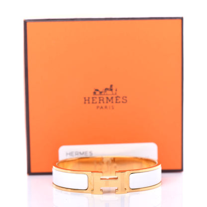 Hermes Enamel Narrow Clic Clac H Bracelet PM White 5 of 5