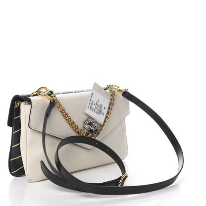 Gucci Calfskin Diagonal GG Medium Thiara Double Envelope Shoulder Bag Black White 2 of 11