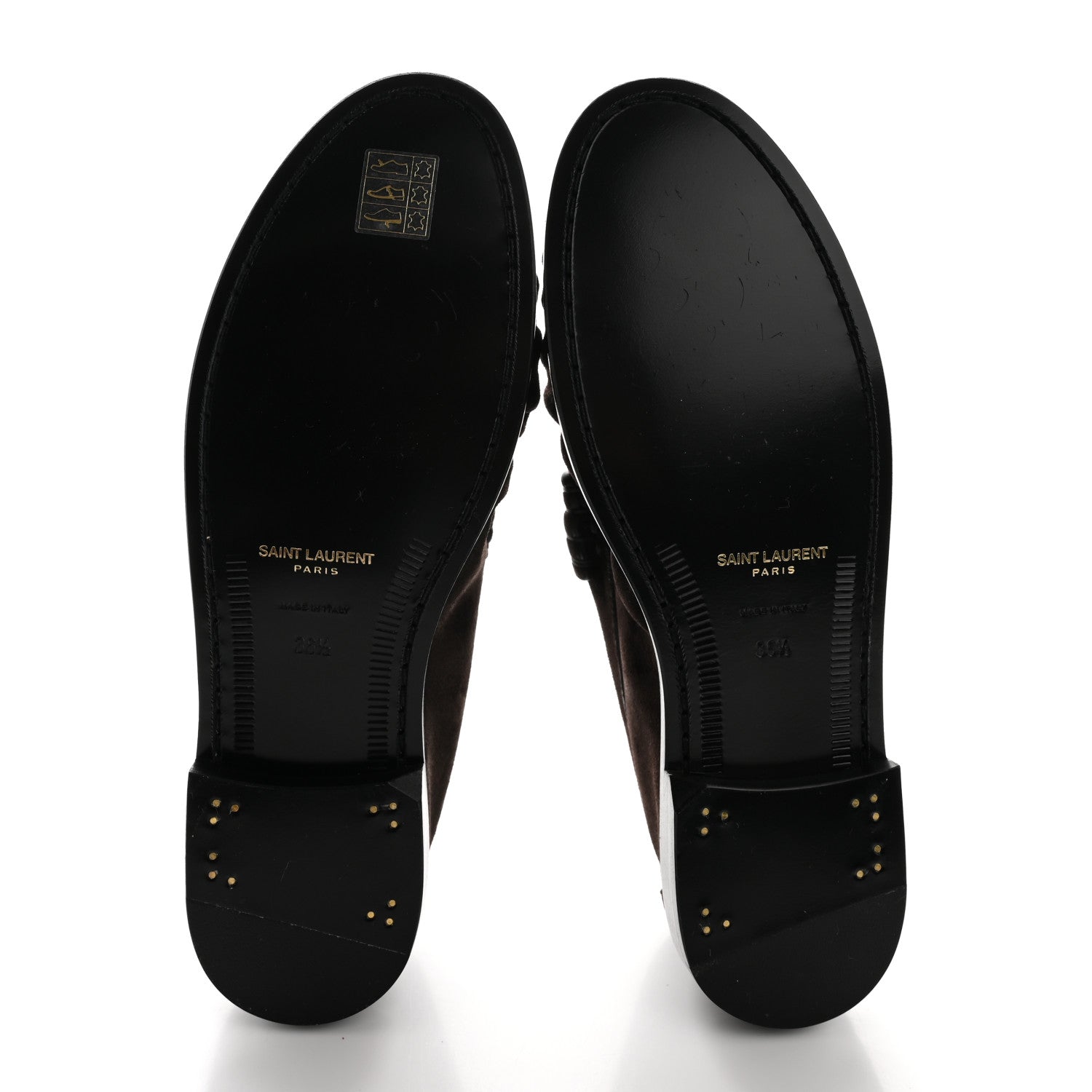 Saint Laurent Suede Le Loafer 15 Penny Slippers 36.5 Dark Chocolate 5 of 11
