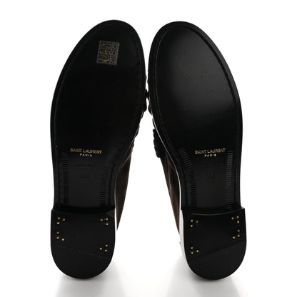 Saint Laurent Suede Le Loafer 15 Penny Slippers 36.5 Dark Chocolate 5 of 11