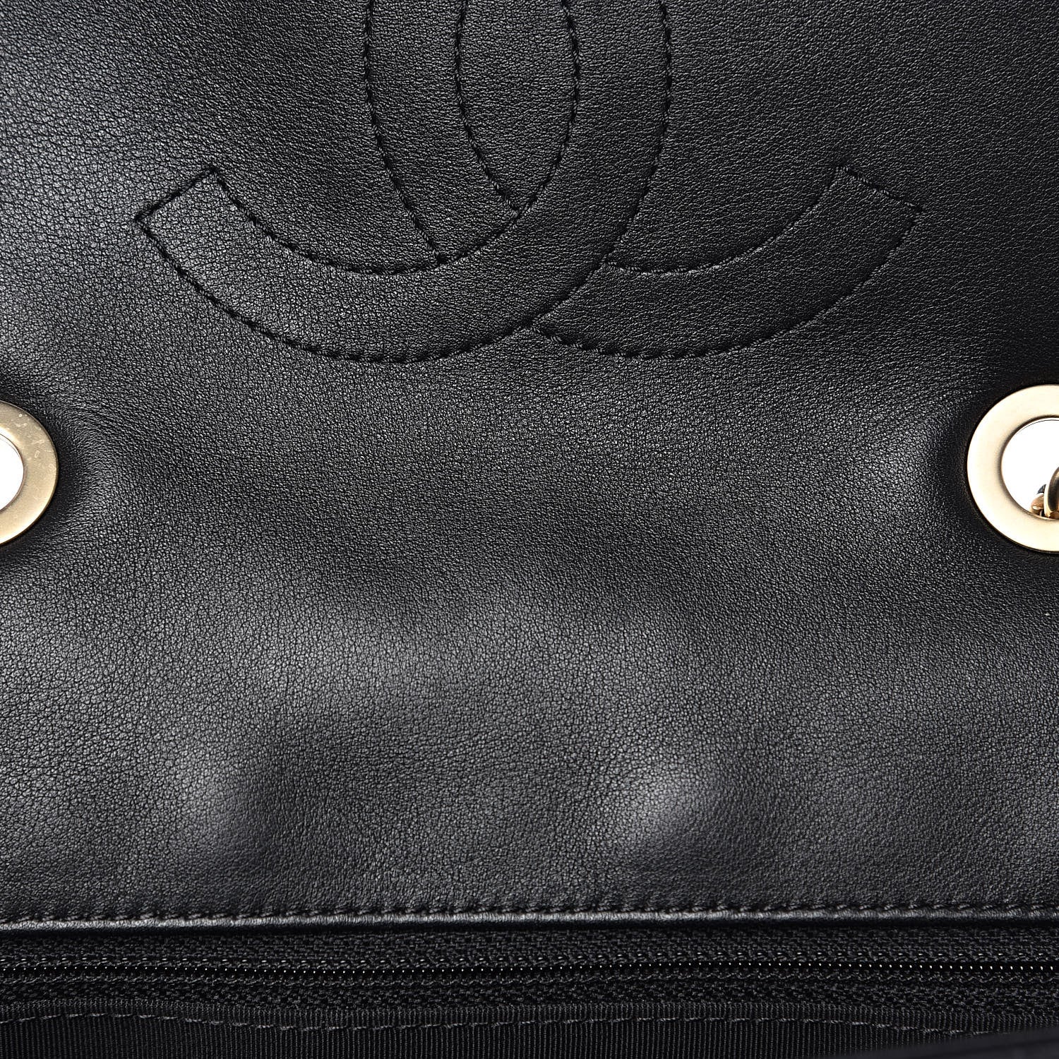 Chanel Lambskin Quilted Graphic Medium Flap White Black 11 of 14