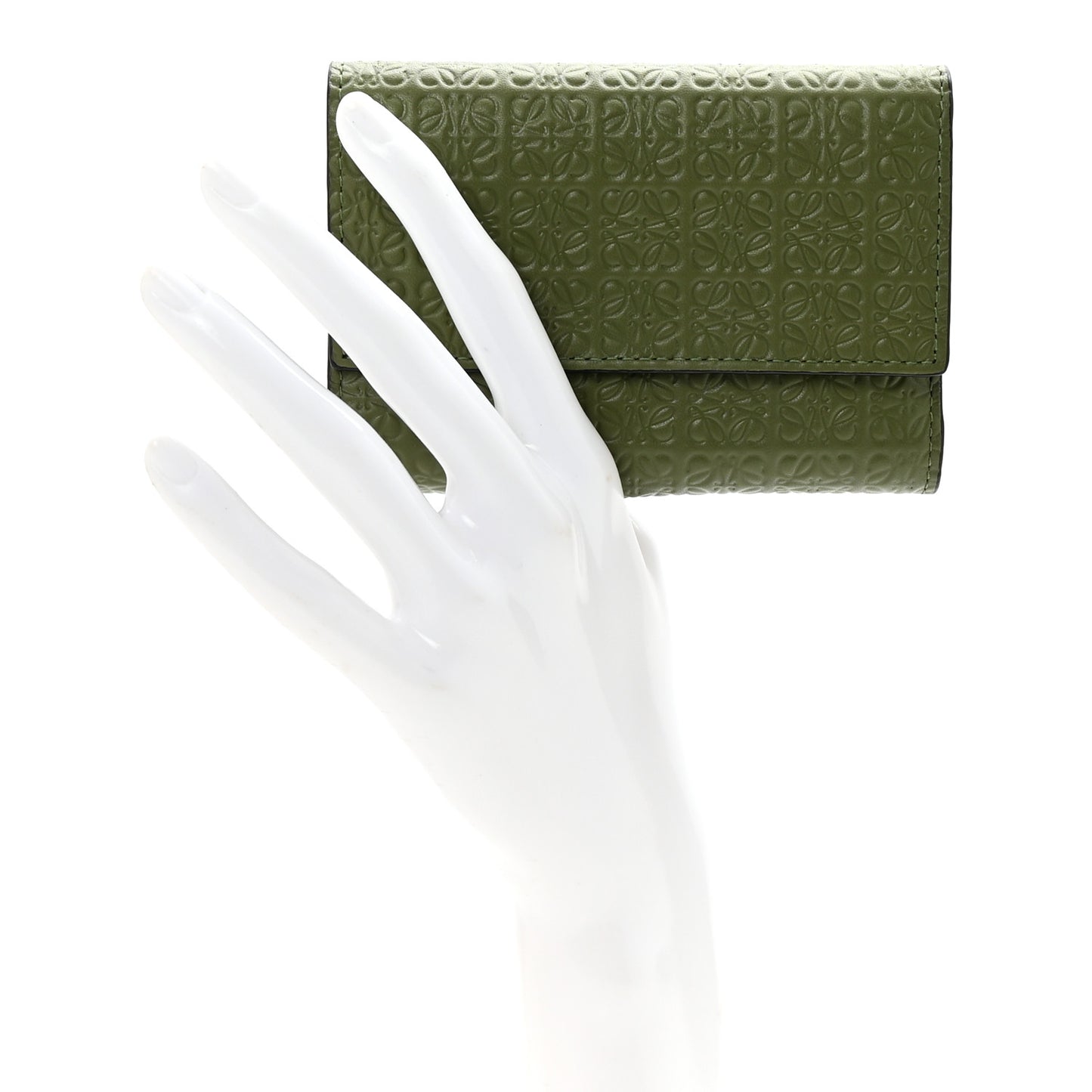 Calfskin Embossed Small Wallet Avocado
