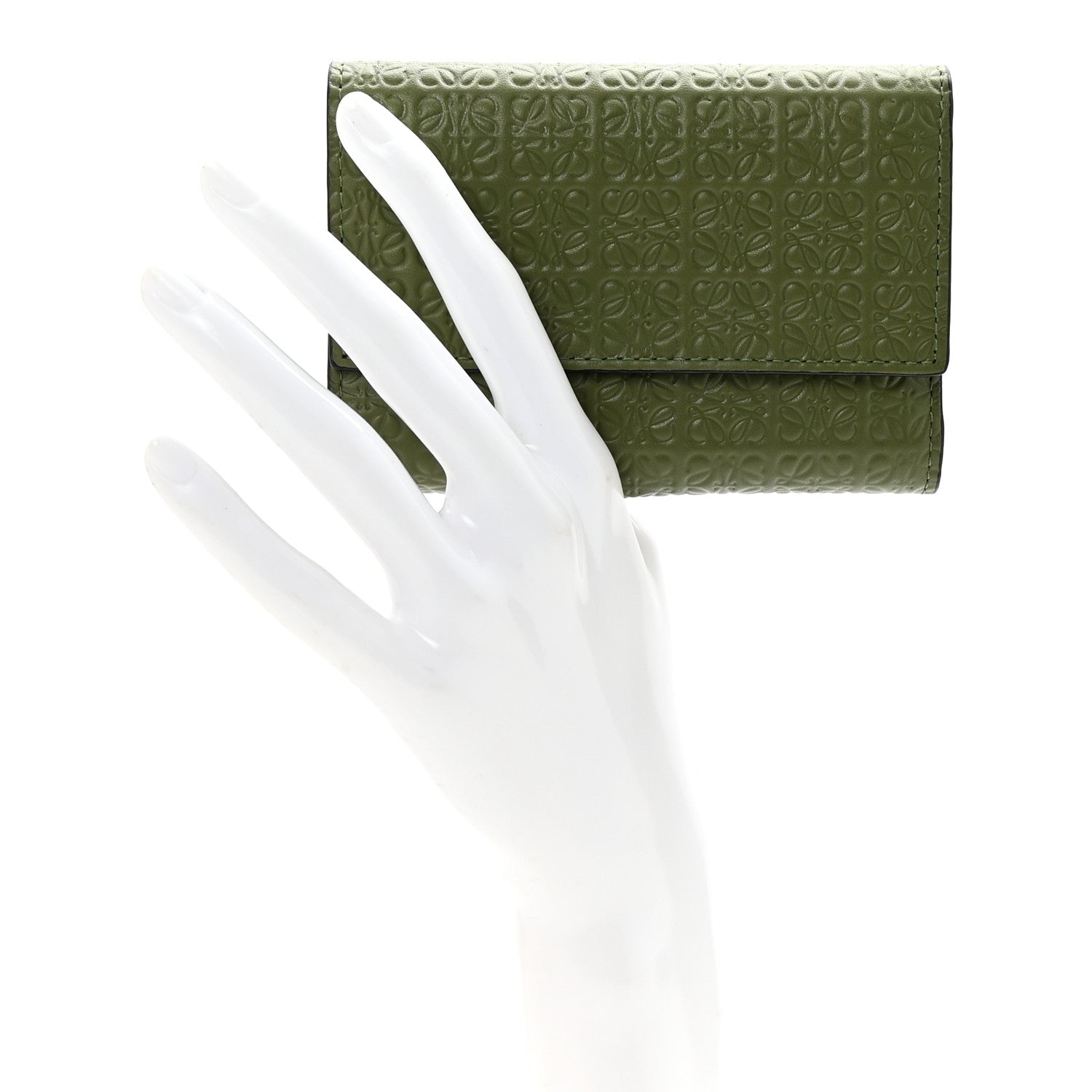 Loewe Calfskin Embossed Small Wallet Avocado 2 of 8