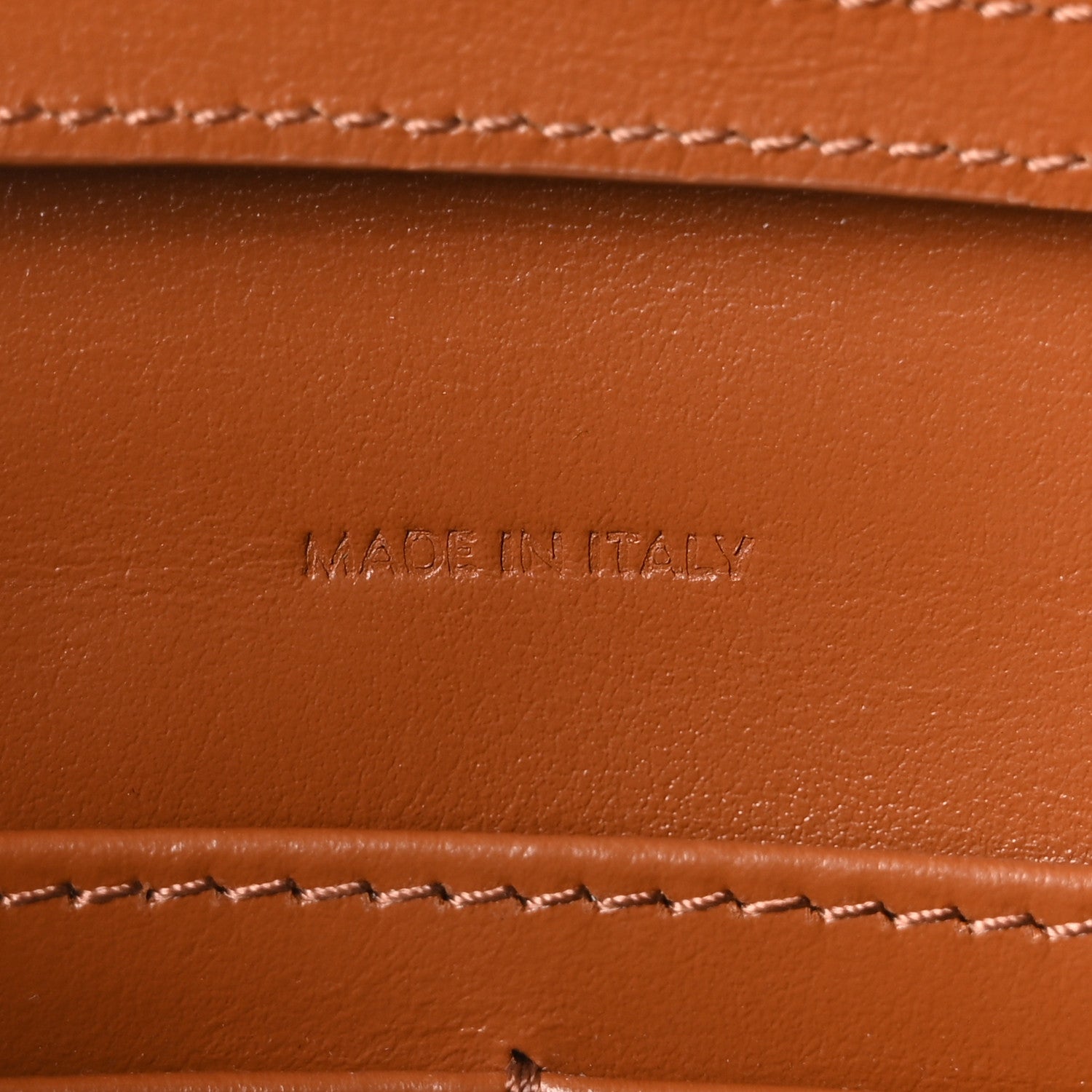Celine Triomphe Canvas Calfskin Margo Wallet on Chain Tan 7 of 10