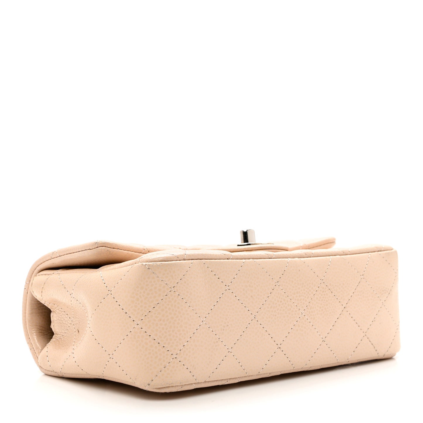 Caviar Quilted Mini Rectangular Flap Light Beige