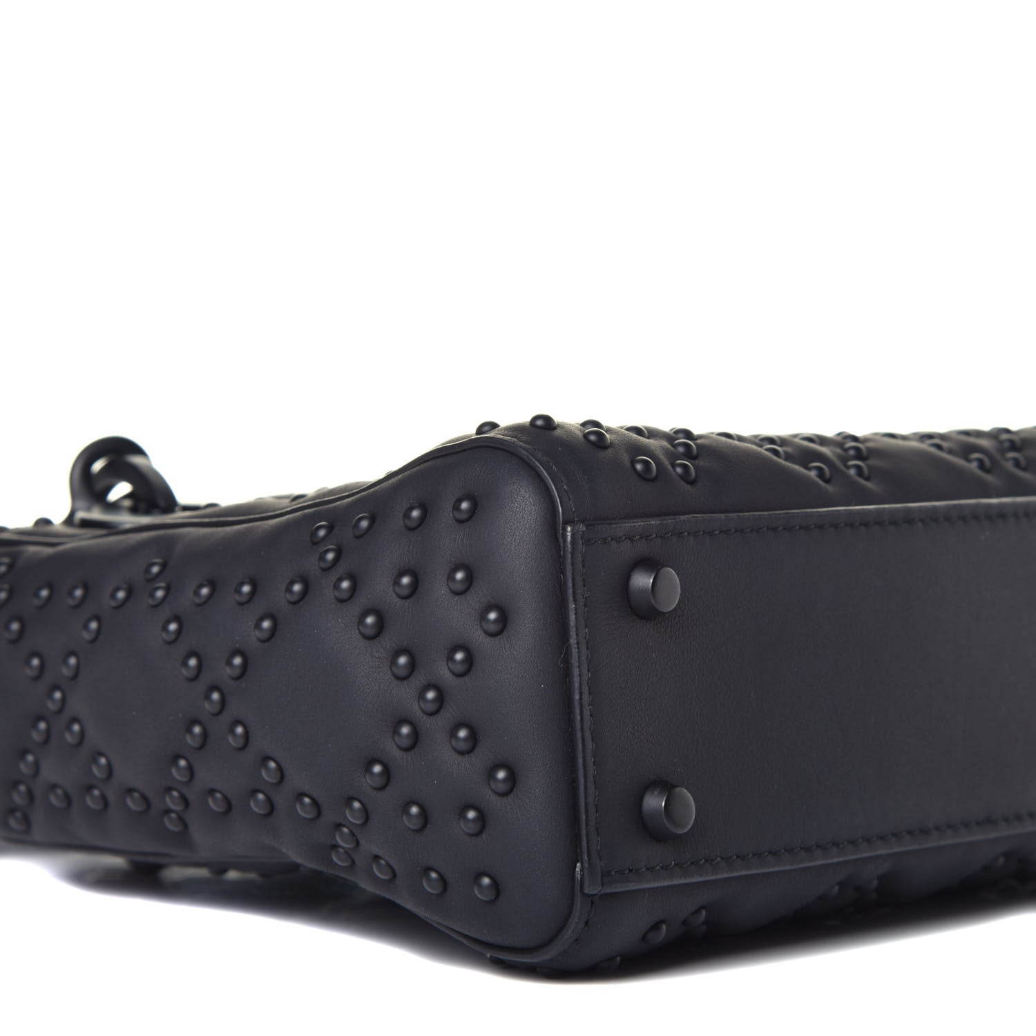 Christian Dior Ultra Matte Calfskin Cannage Studded Mini Supple Lady Dior Black 7 of 9