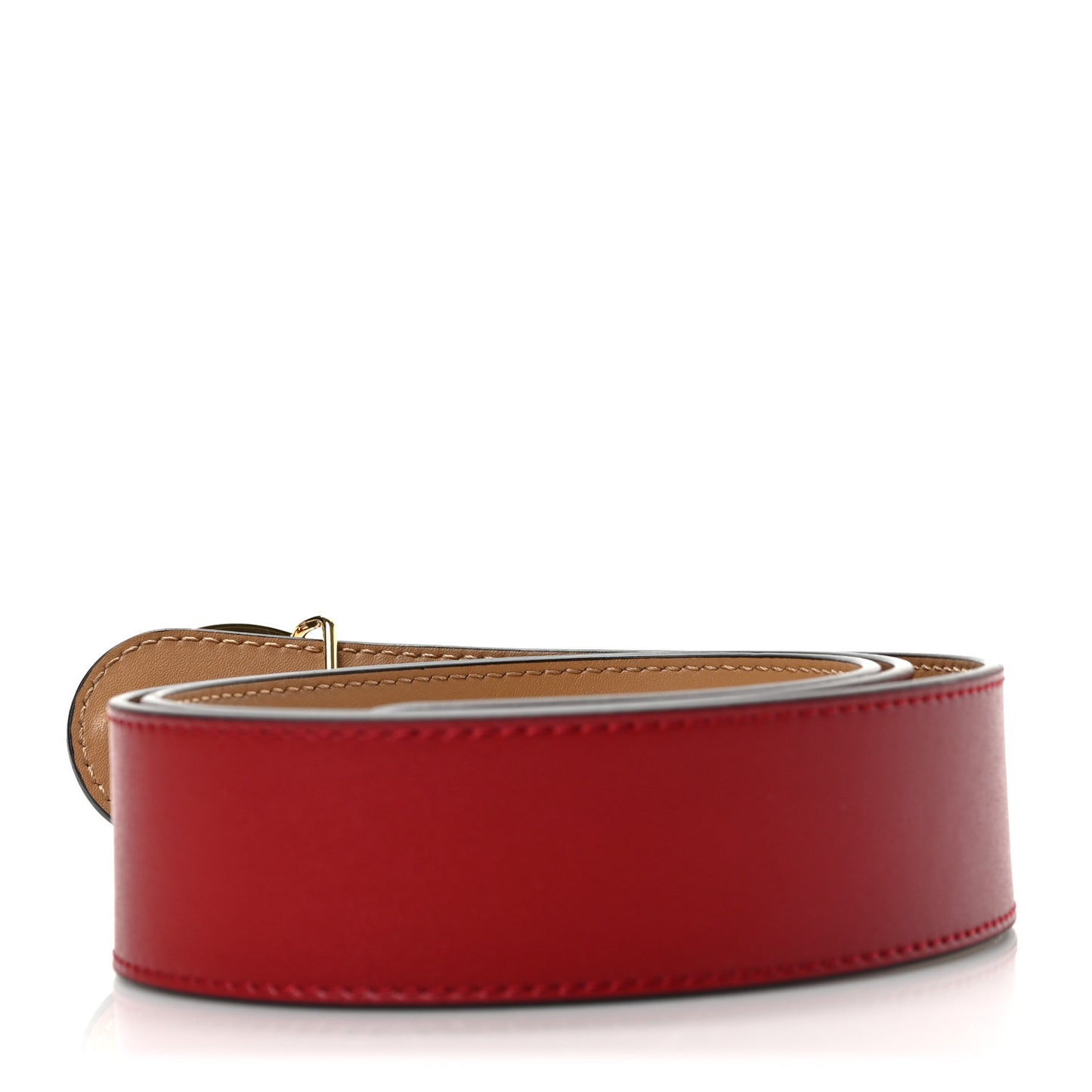 Vitello Liberty F is Fendi Bi-Color Reversible Belt 80 32 Fragola Miele Scuro