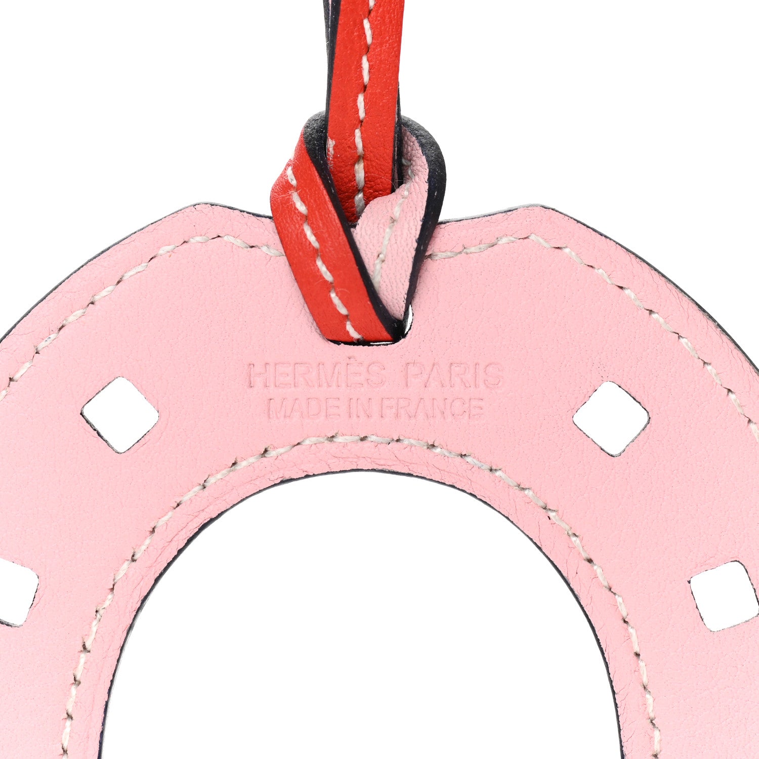 Hermes Swift Paddock Horseshoe Bag Charm Rose Sakura Capucine 3 of 4