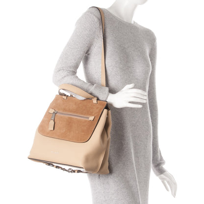 Marc Jacobs Calfskin Suede Large Waverly Satchel Camel 2 of 9