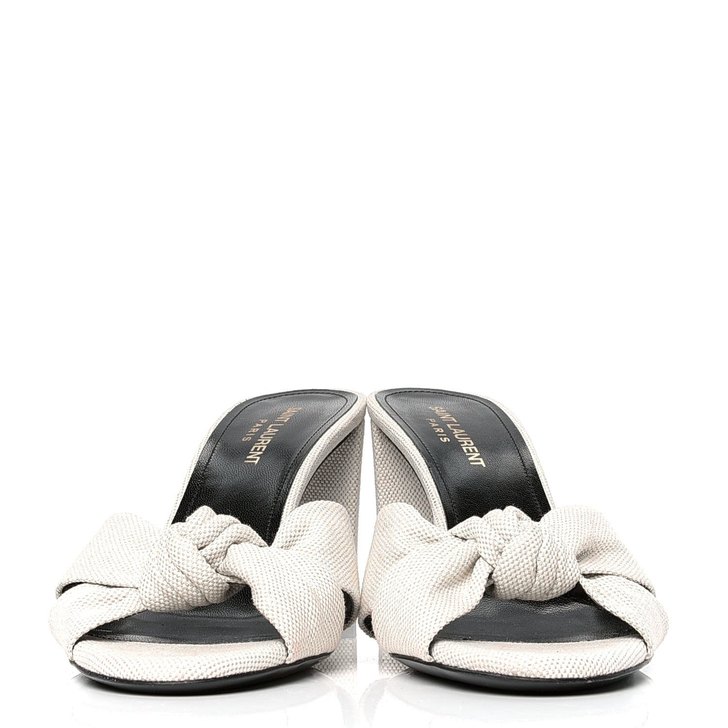 Saint Laurent Canvas Bianca Mules 39 Pearl 2 of 5