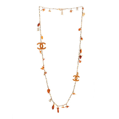Chanel Pearl Amber CC Long Necklace Gold 3 of 6
