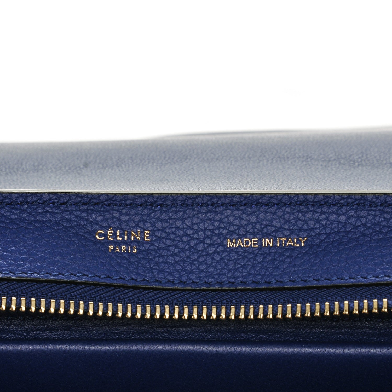 Celine Drummed Calfskin Suede Small Trapeze Indigo 6 of 7