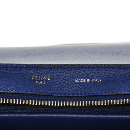 Celine Drummed Calfskin Suede Small Trapeze Indigo 6 of 7
