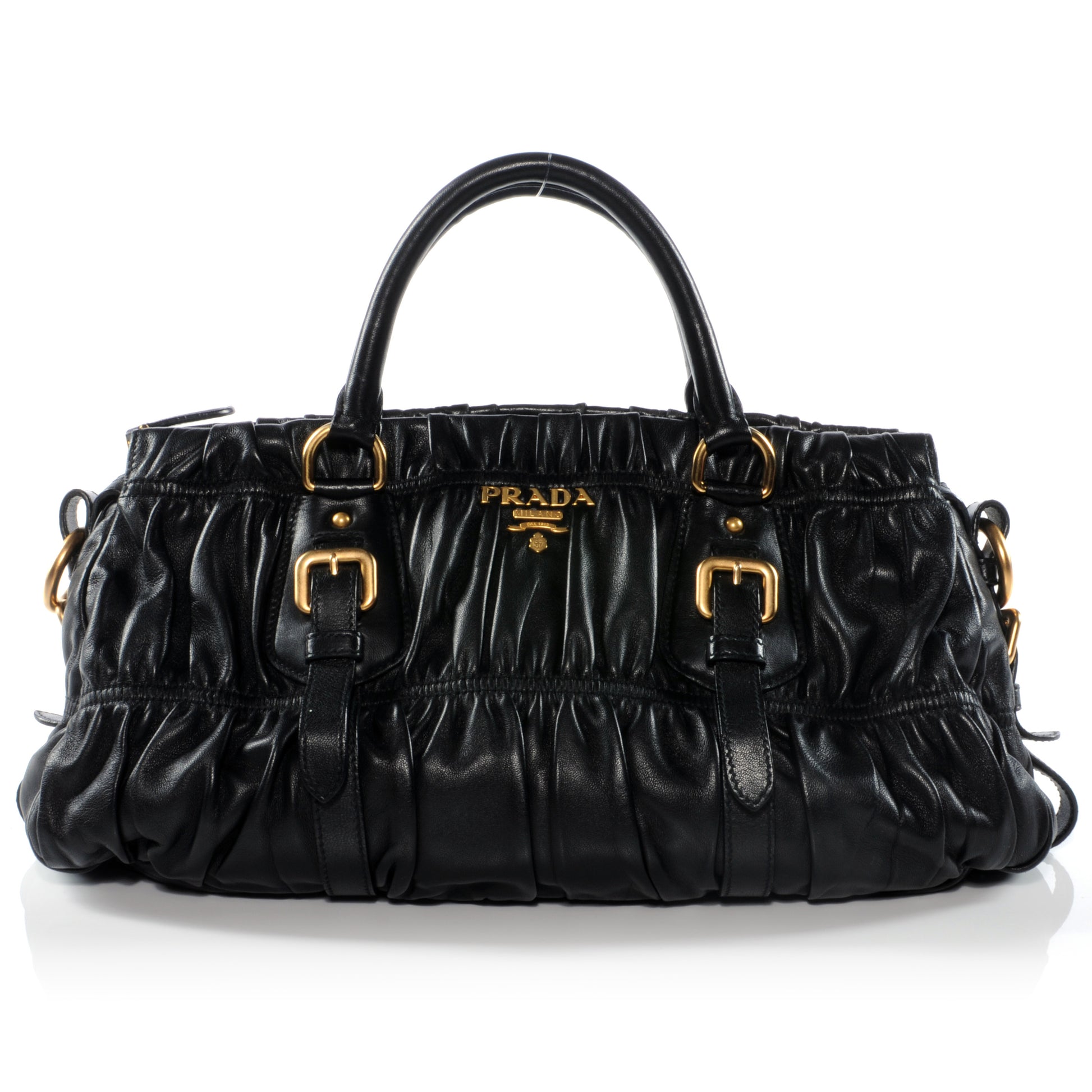 Prada Nappa Leather Gaufre Handbag Nero Black 1 of 8