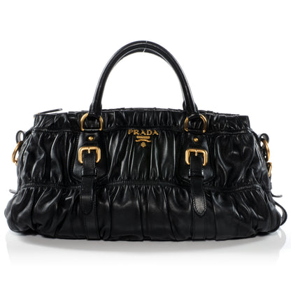 Prada Nappa Leather Gaufre Handbag Nero Black 1 of 8