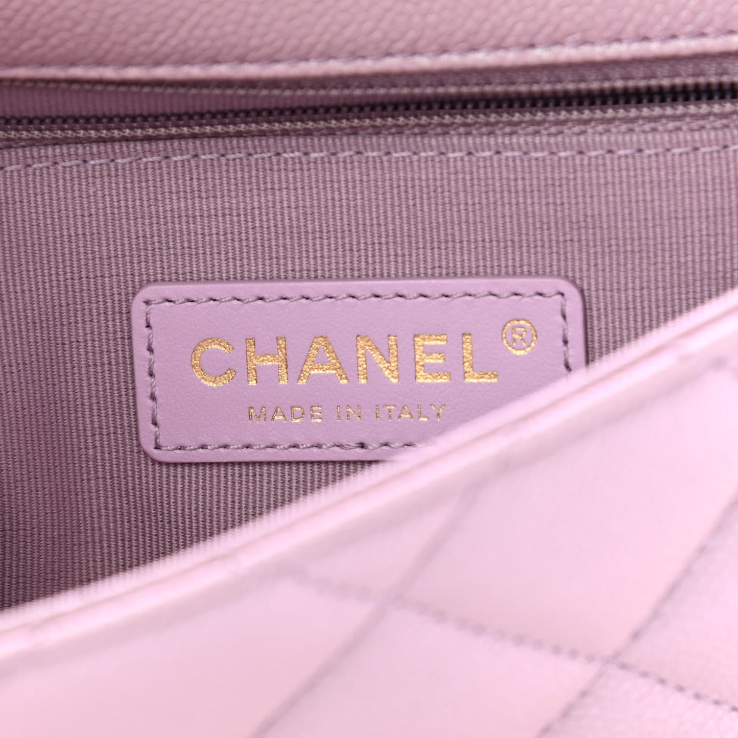 Iridescent Caviar Quilted Mini My Perfect Flap Pink