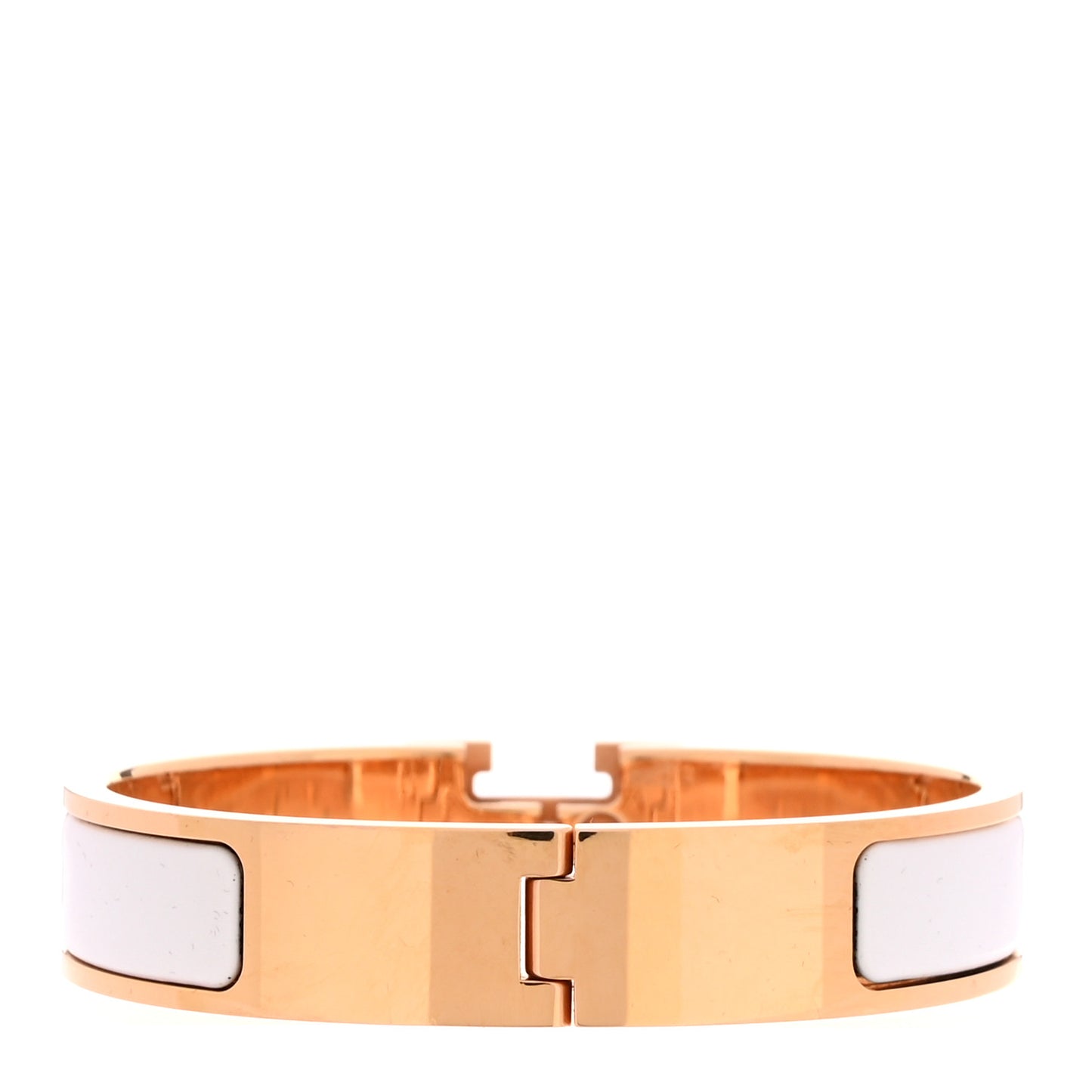 Enamel Narrow Clic Clac H Bracelet PM White