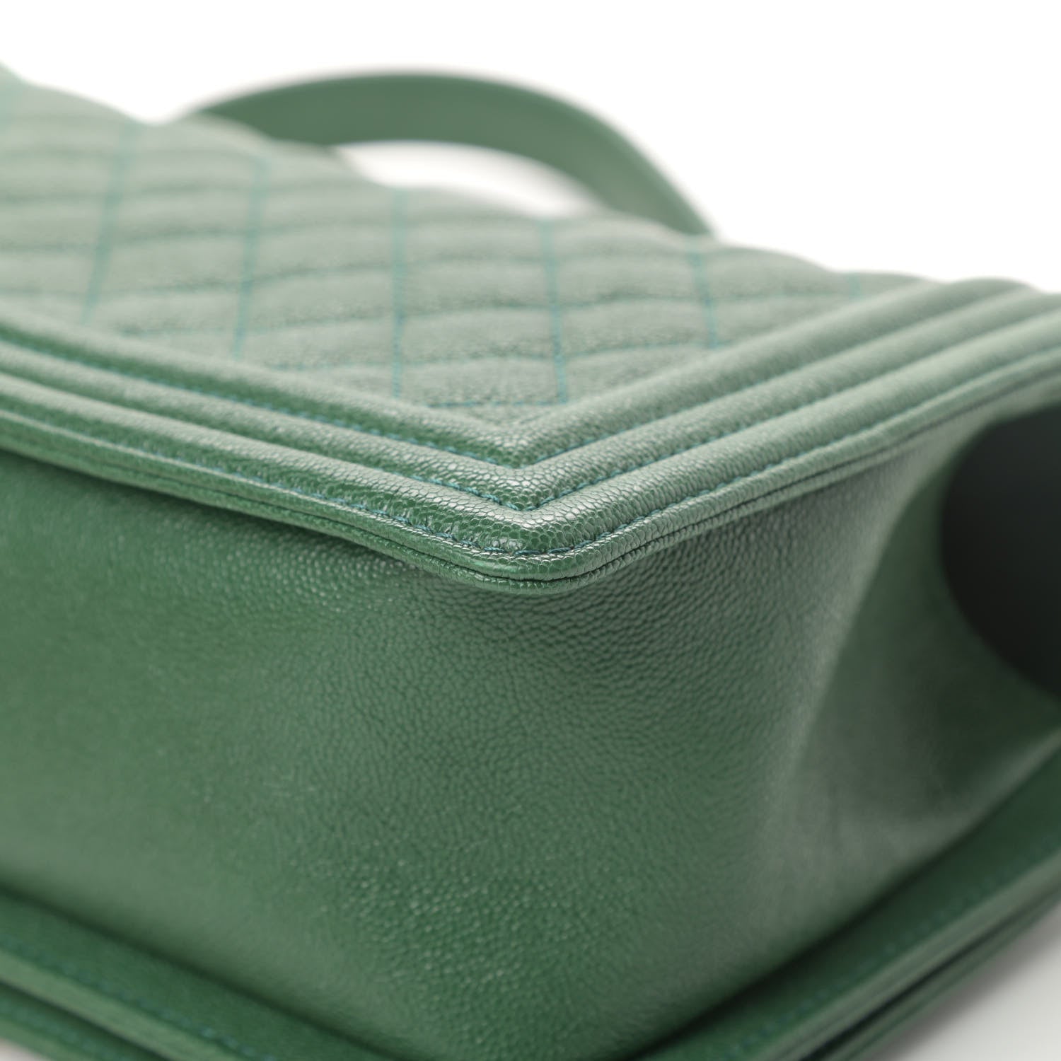Chanel Caviar Quilted Medium Boy Flap Green 11 of 12