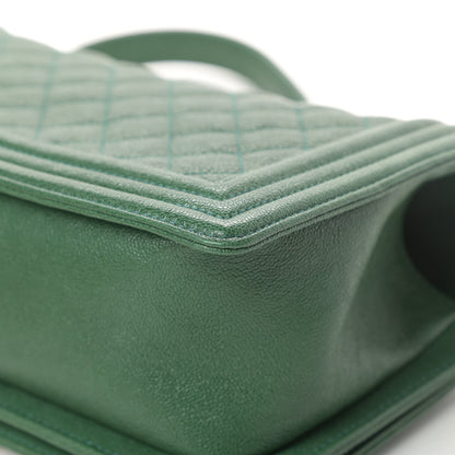Chanel Caviar Quilted Medium Boy Flap Green 11 of 12
