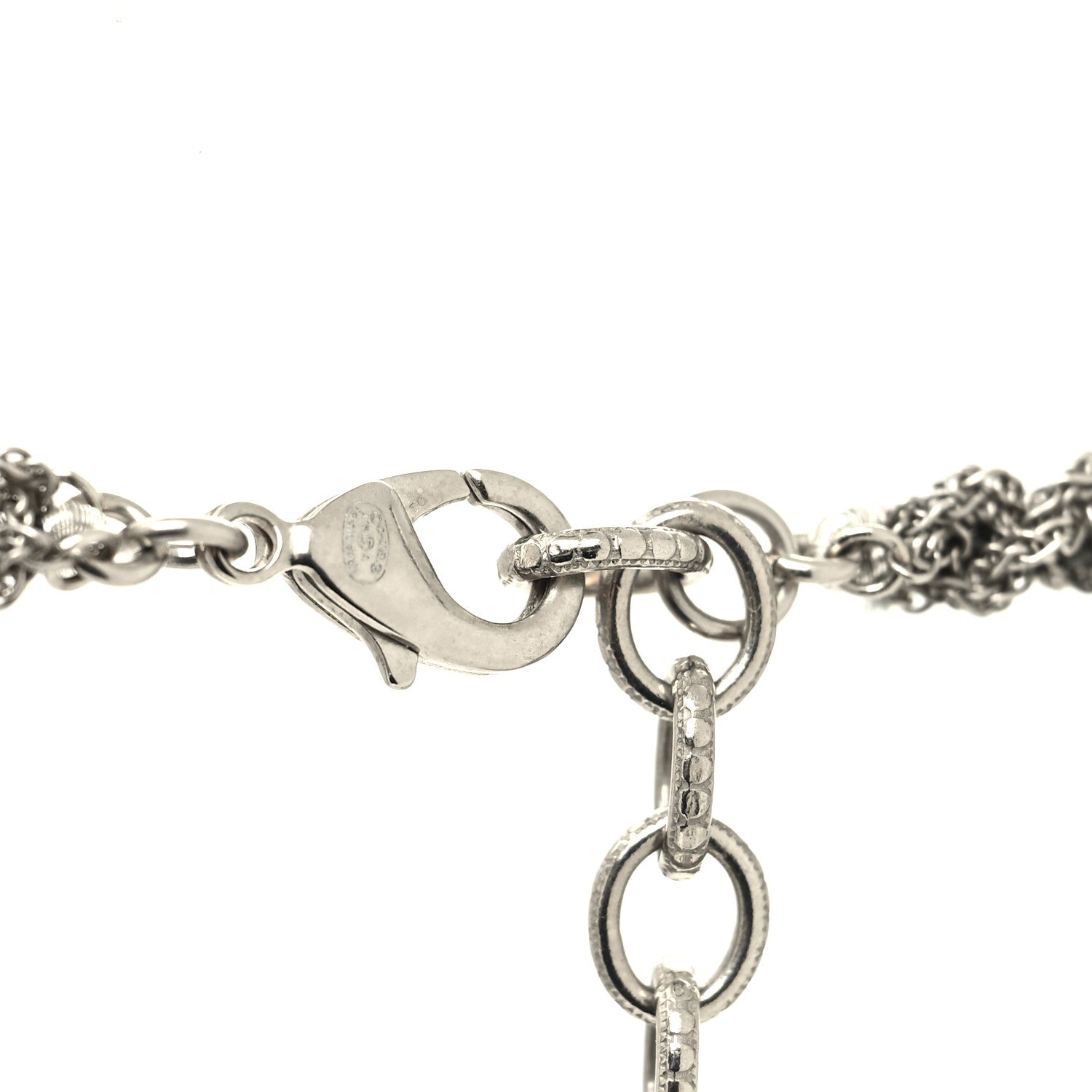 Chanel Pearl Bead CC Long Necklace Silver Grey 4 of 5