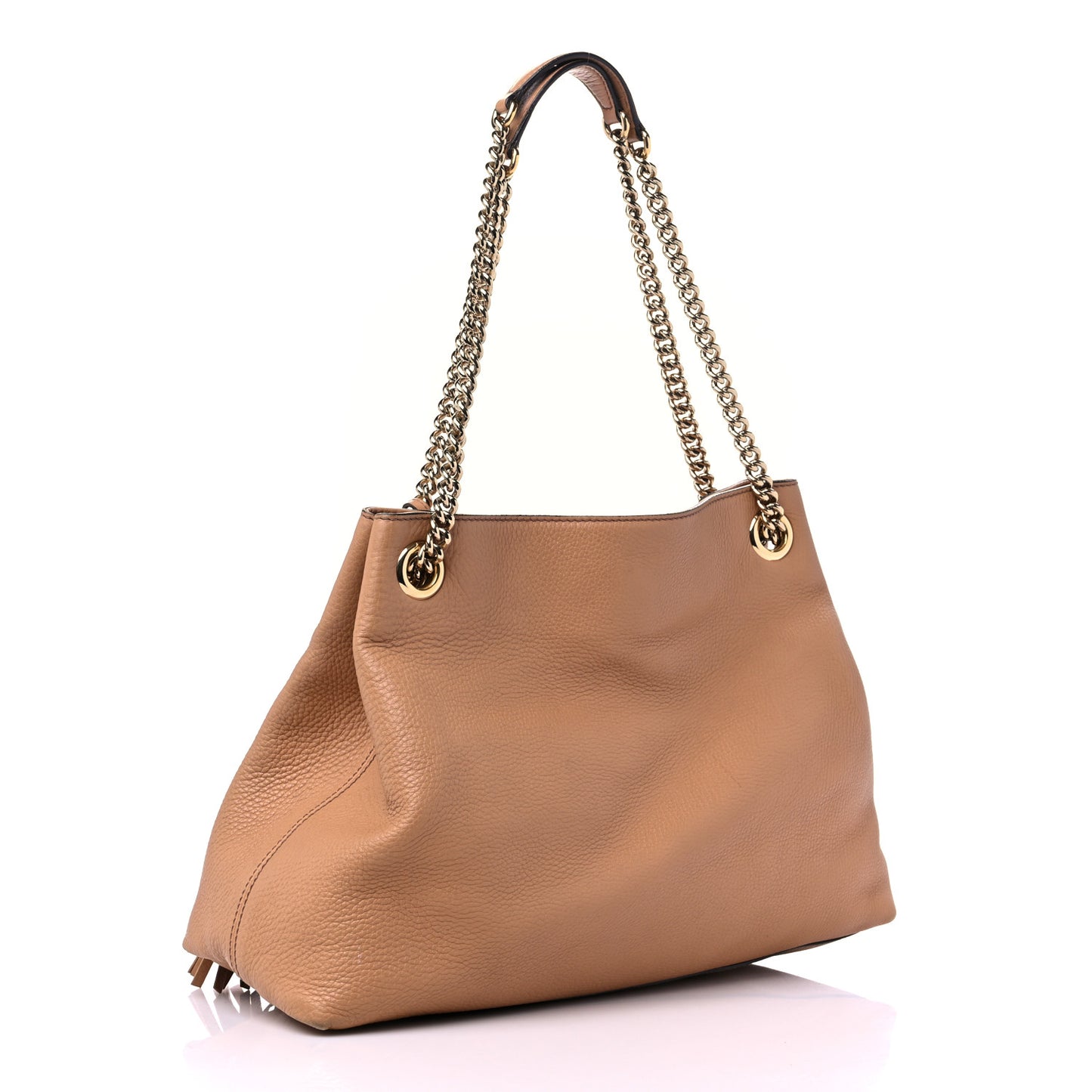 Pebbled Calfskin Medium Soho Chain Shoulder Bag Camelia