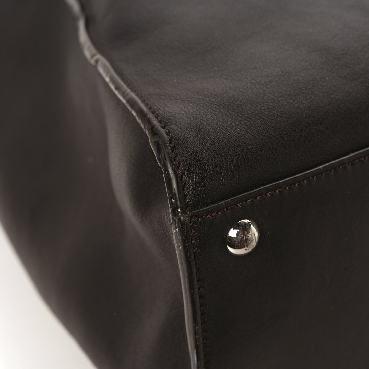 Vitello Seta Shearling FF 1974 Large Peekaboo X-Lite Brown