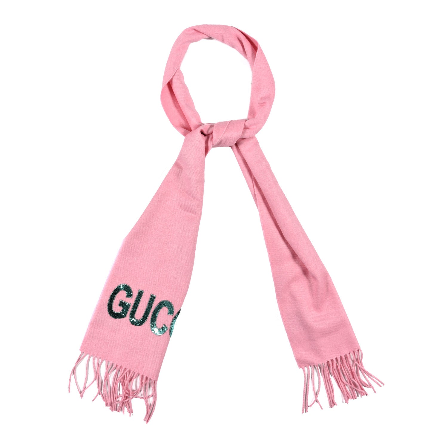 Gucci Silk Cashmere Sequins Woven Guccy Scarf Roseate 1 of 4