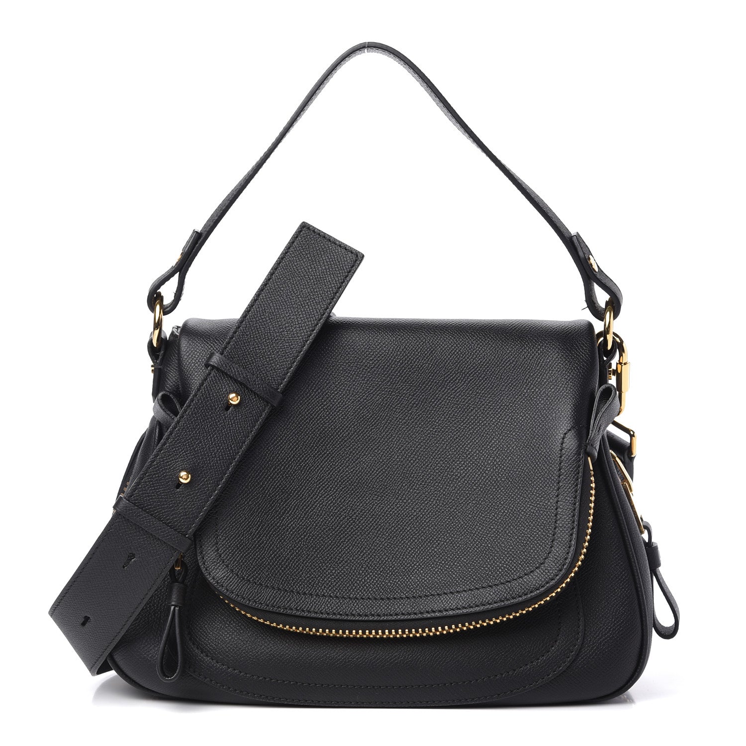 Tom Ford Grained Calfskin Medium Jennifer Crossbody Bag Black 1 of 8